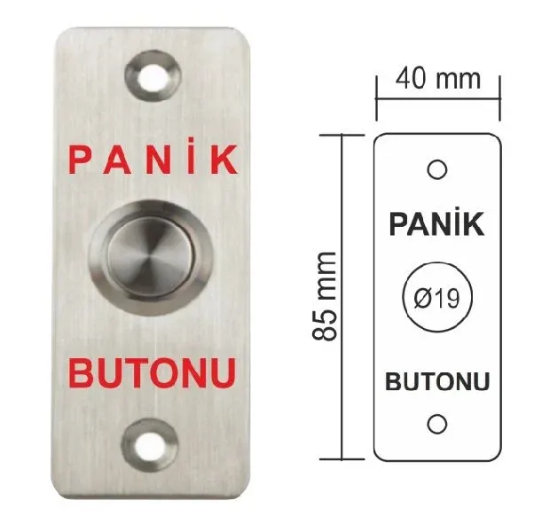 Paslanmaz Panik Çıkış Butonu Tek Kontak