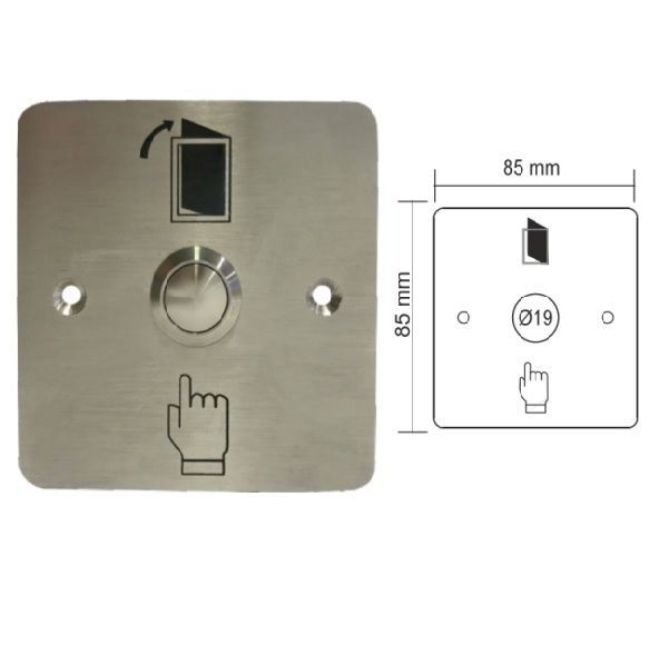 Paslanmaz Çıkış Butonu Tek Kontak (Sıva Altı)