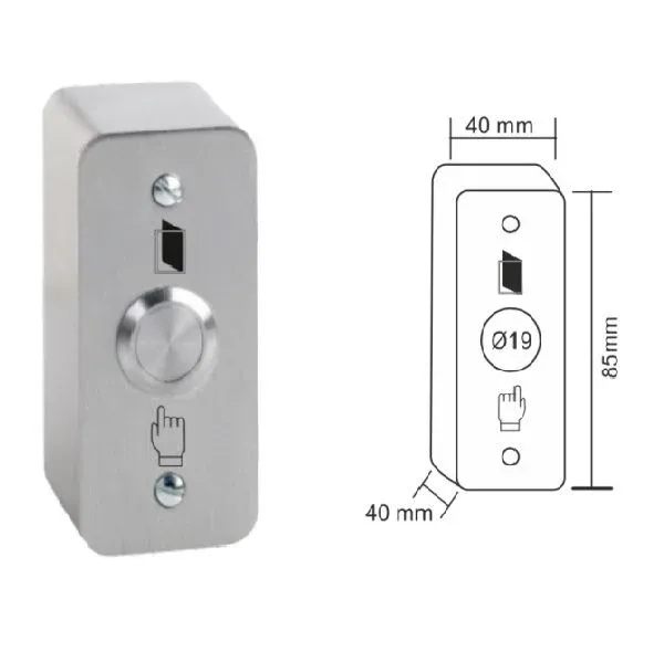 Paslanmaz Çıkış Butonu Çift Kontak (Sıva Üstü) Yeşil,Kırmızı,Mavi