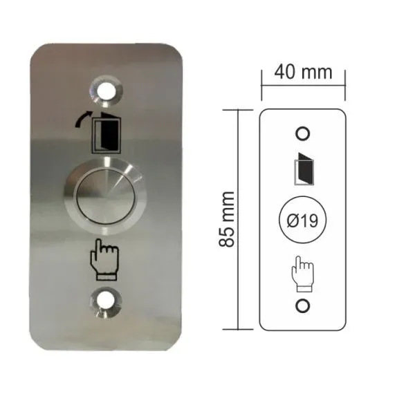Paslanmaz Çıkış Butonu Çift Kontak (Sıva Altı) Yeşil,Kırmızı,Mavi