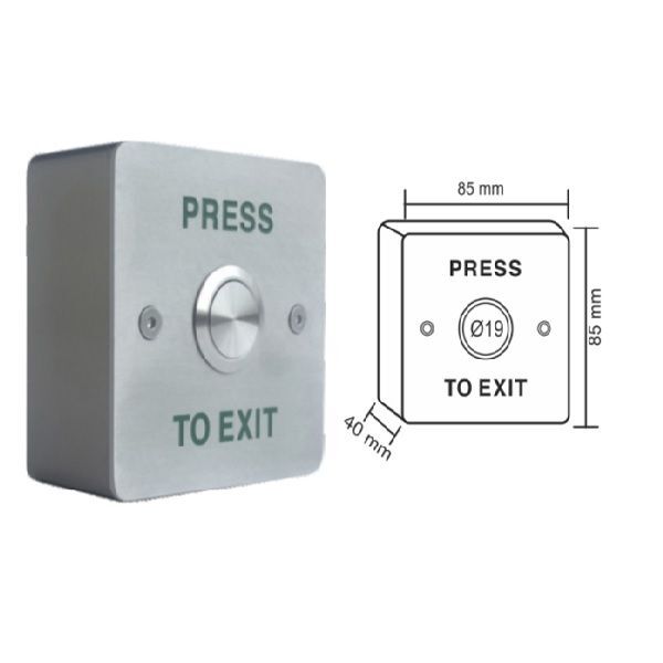 Paslanmaz Çıkış Butonu Çift Kontak (Sıva Üstü) Yeşil,Kırmızı,Mavi