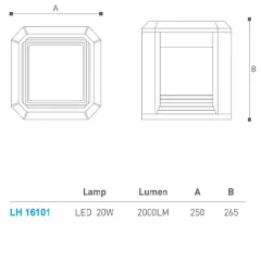 Led Set Üstü Armatür 20w Lh-16101