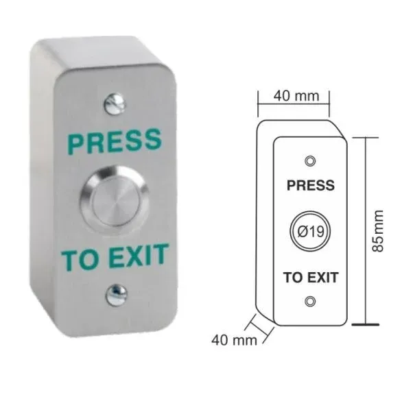 Paslanmaz Çıkış Butonu Çift Kontak (Sıva Üstü) Yeşil,Kırmızı,Mavi