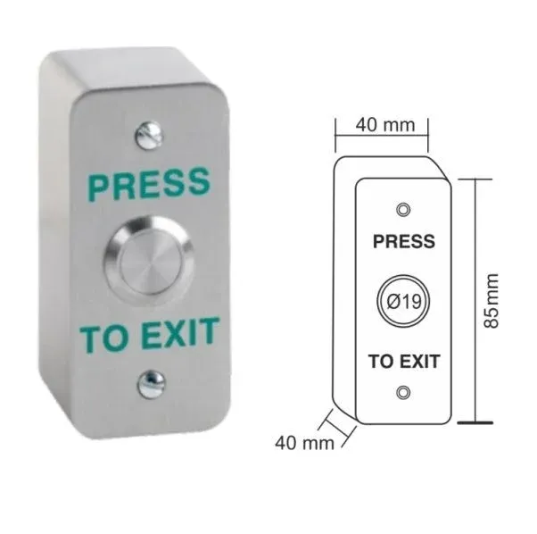 Paslanmaz Çıkış Butonu Çift Kontak (Sıva Üstü)