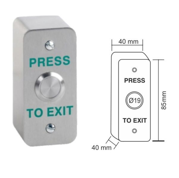 Paslanmaz Çıkış Butonu Tek Kontak (Sıva Üstü)