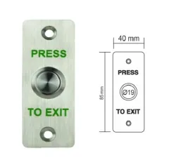 Paslanmaz Çıkış Butonu Çift Kontak (Sıva Altı) Yeşil,Kırmızı,Mavi