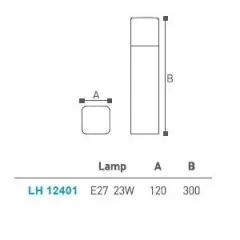 Bahçe Armatürü Bollard 30cm Lh-12401