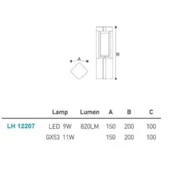 Led Bahçe Armatürü Bollard 20cm Lh-12207