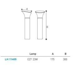 Bahçe Armatürü Bollard 30cm Lh-11405