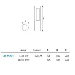Led Bahçe Armatürü Bollard 50cm Lh-11204