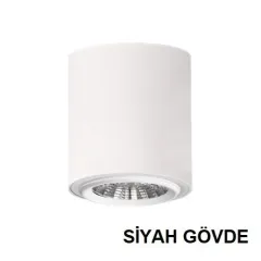 Lamptime Sıva Üstü Cob Downlight 20w Yuvarlak Siyah Gövde