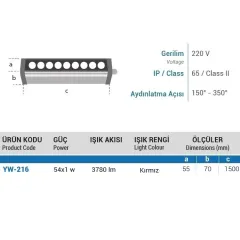 Ycl 54x1 150cm Wallwasher Kırmızı