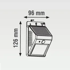K2 15w 80 Lümen Ip65 Solar Duvar Apliği 6500k Beyaz Işık